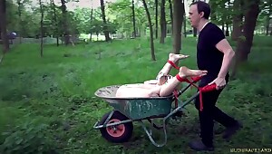 Outdoor dirty slavery humiliation for a broken teen slave
