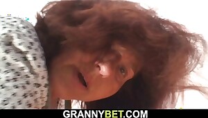 years old granny pleases her customer